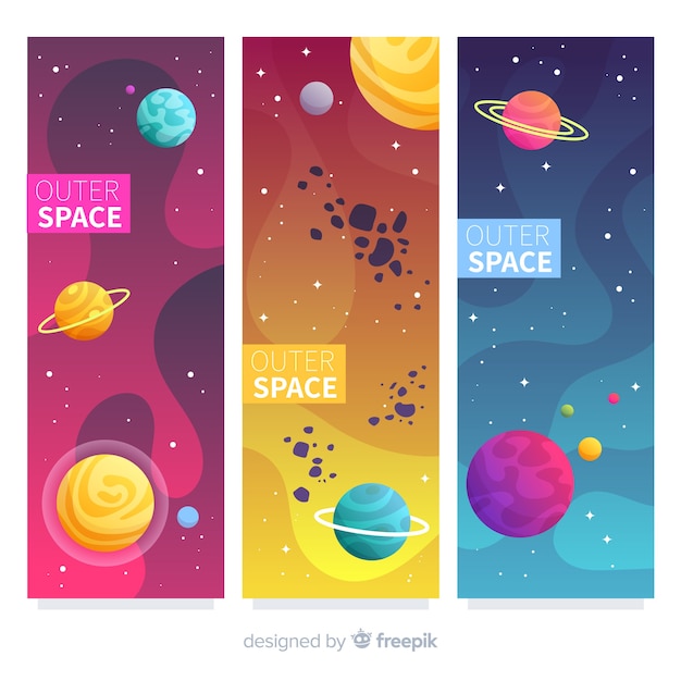 Colorful outer space banner