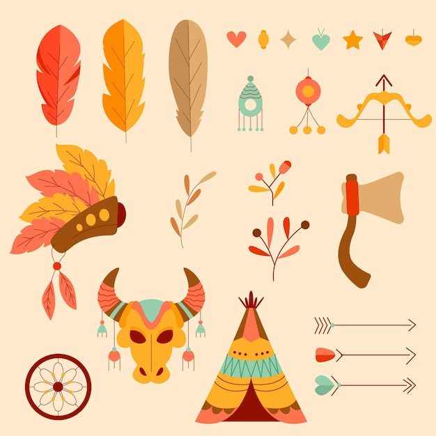 Colorful pack of boho style stickers