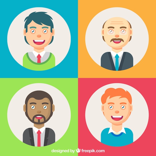 Colorful pack of businessman characters