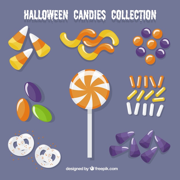 Free vector colorful pack of flat candies