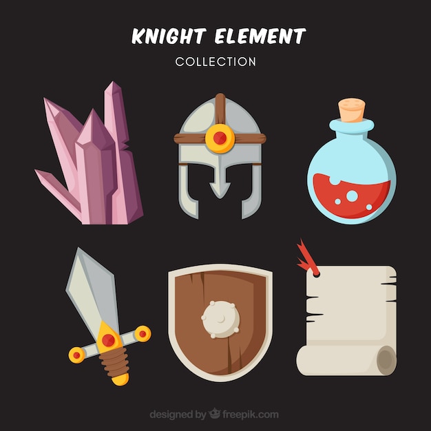 Colorful pack of knight elements