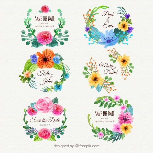 Download Free Colorful Pack Of Floral Wedding Labels Svg Dxf Eps Png Pin By Etsy On Products Cutting Files Flower Svg Filing Pinterest