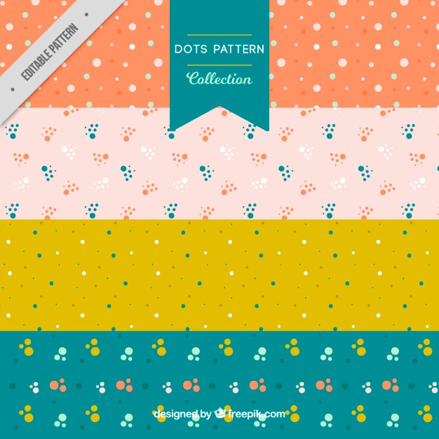 Colorful pack of patterns with dots