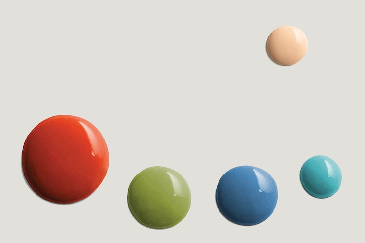 Free Vector colorful paint drops border vector gray background in modern style