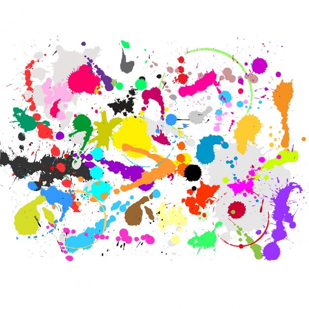 Colorful paint spashes background