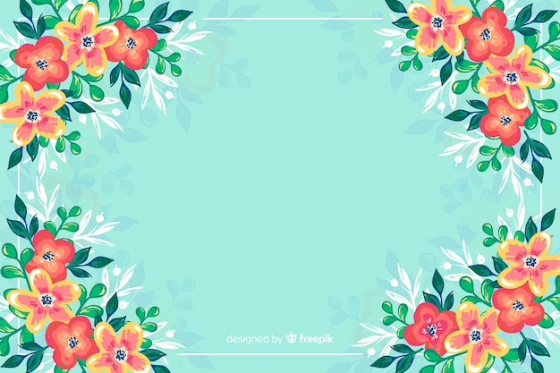 Colorful painted flowers background