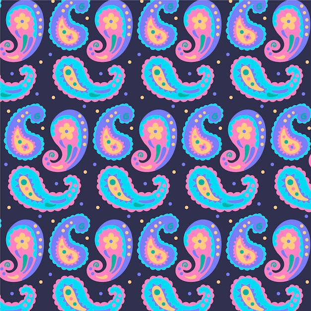 Free vector colorful paisley pattern template