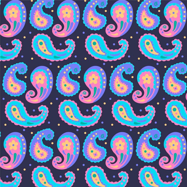 Colorful paisley pattern template