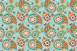 Free vector colorful paisley pattern