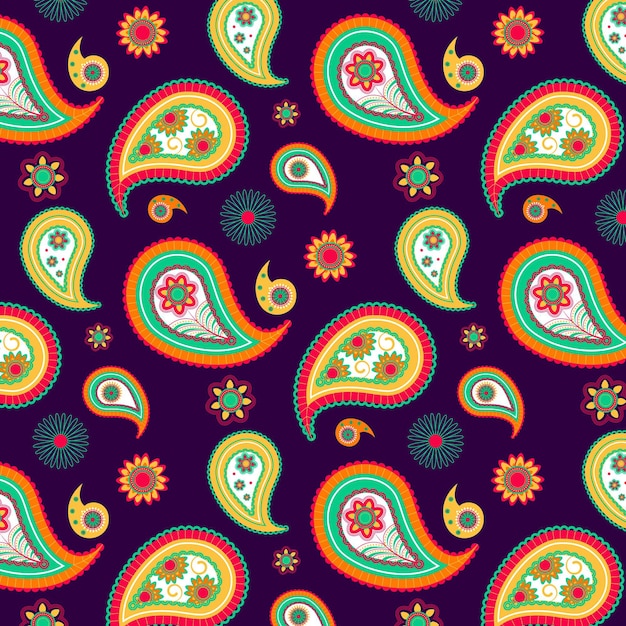 Free vector colorful paisley pattern