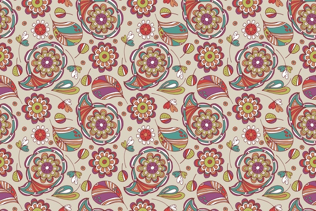 Free vector colorful paisley pattern