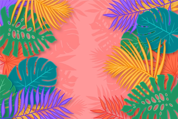 Colorful palm tree silhouettes wallpaper