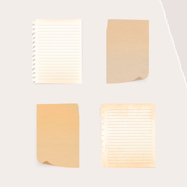 Colorful paper note collection social ads template vector