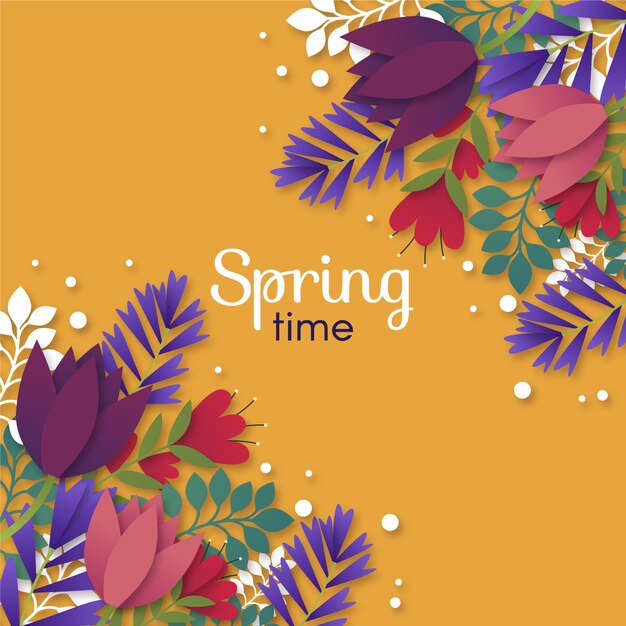 Free vector colorful in paper style spring