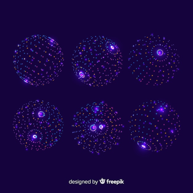 カラフルな粒子3 d幾何学図形コレクション