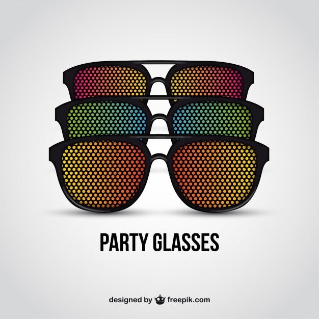 Free vector colorful party glasses