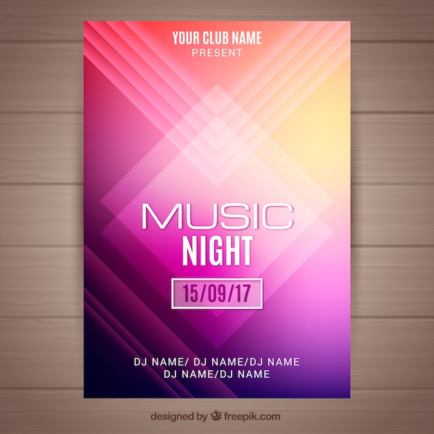 Free vector colorful party poster with geometry