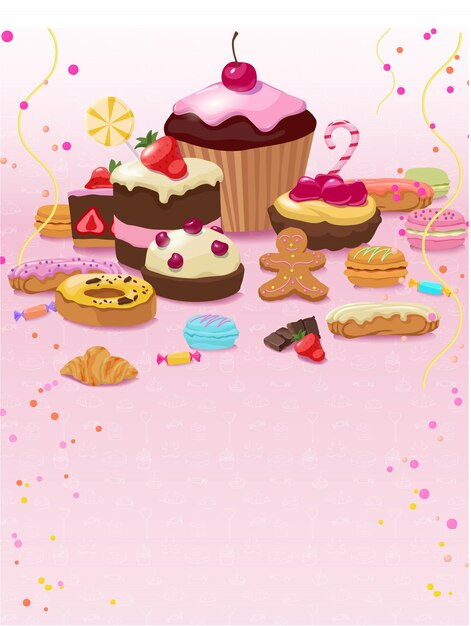 Colorful Pastry And Confectionery Template