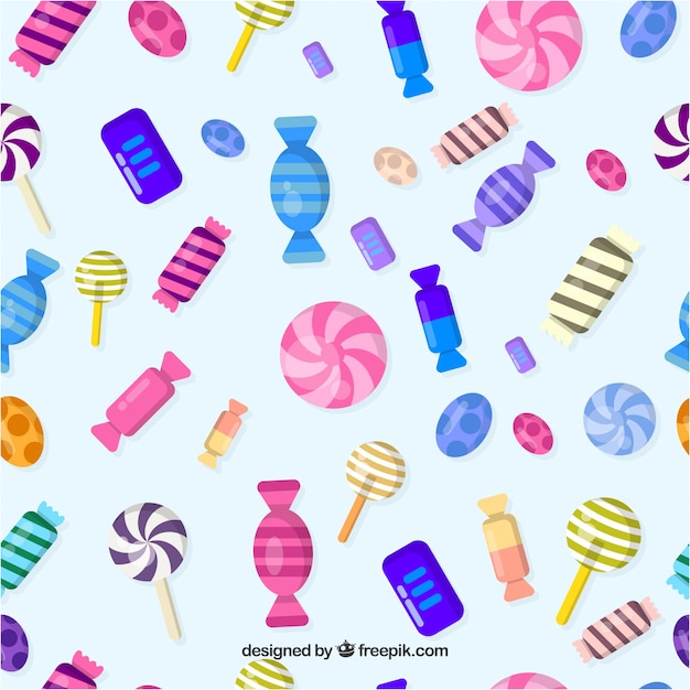 Free vector colorful pattern with delicious candies