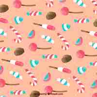 Free vector colorful pattern with delicious candies