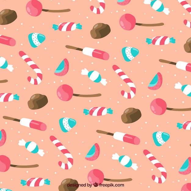 Free Vector colorful pattern with delicious candies