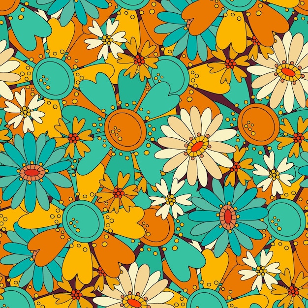 Free vector colorful pattern with different pretty flowers