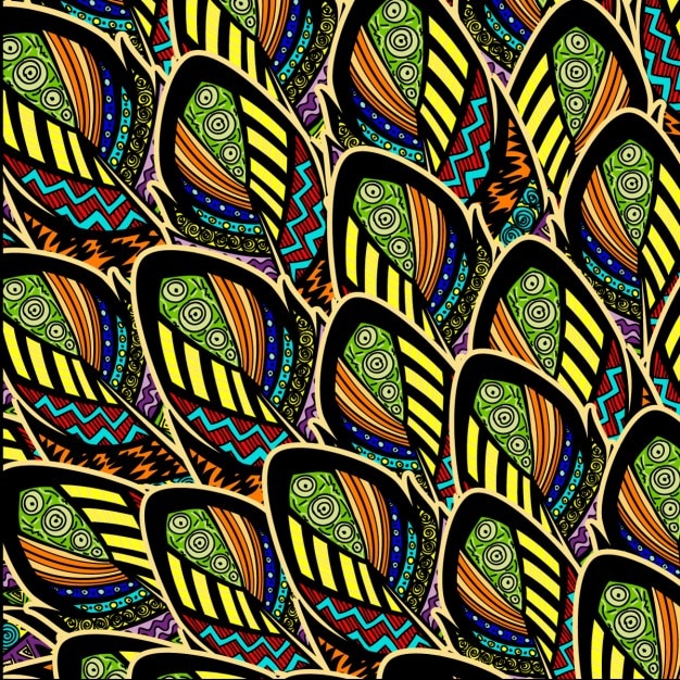 Colorful pattern with feathers