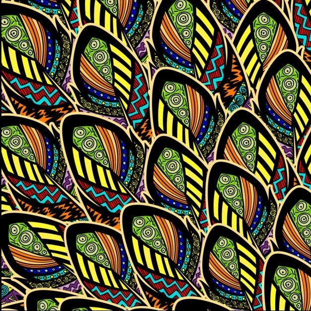 Free Vector colorful pattern with feathers