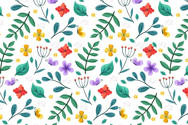 Free vector colorful pattern with flowers