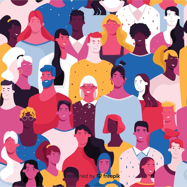 Free Vector colorful pattern of young people