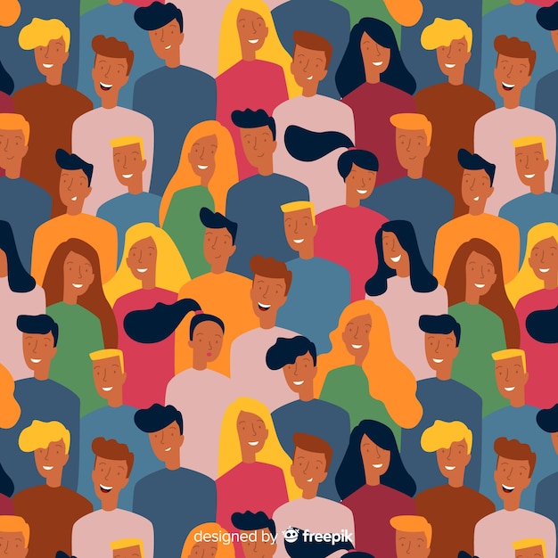 Free vector colorful pattern of young people