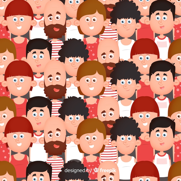 Free Vector colorful pattern of young people