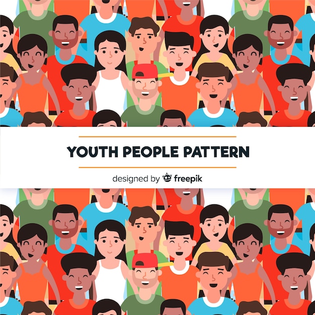 Free vector colorful pattern of young people