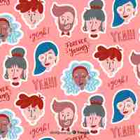 Free vector colorful pattern of young people