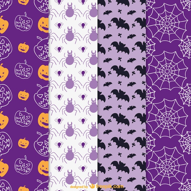 Free vector colorful patterns for halloween