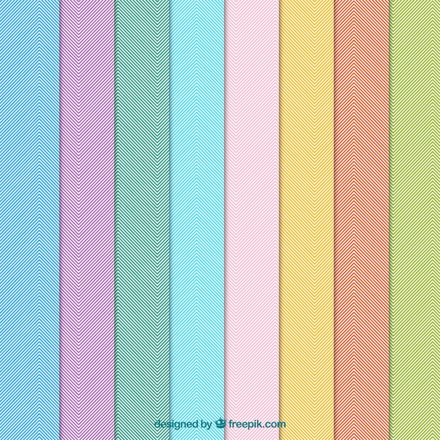 Free vector colorful patterns with stripes