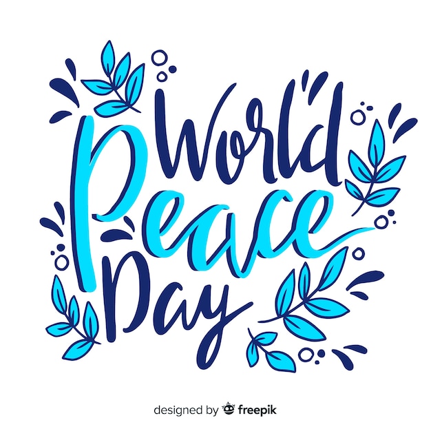 Colorful peace day lettering background