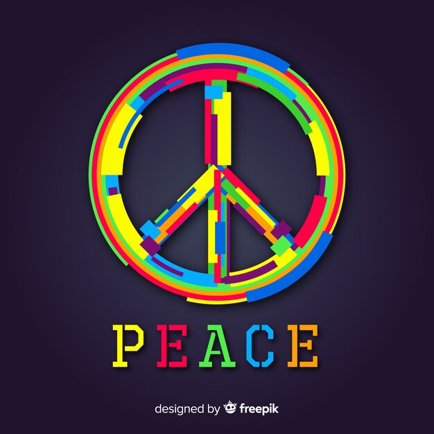 Colorful peace sign background