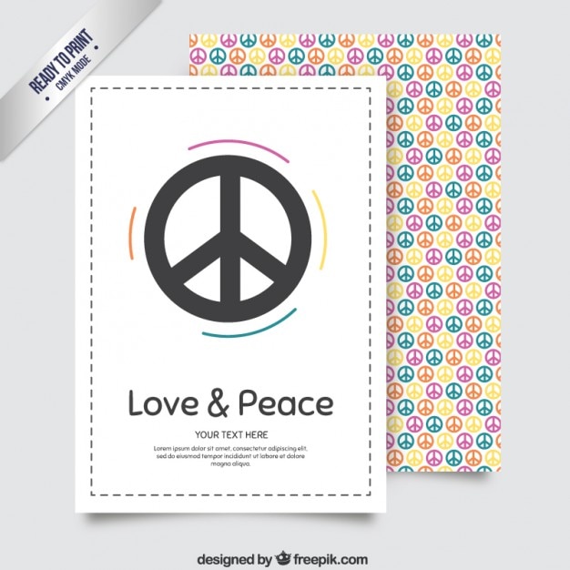 Free vector colorful peace stationery