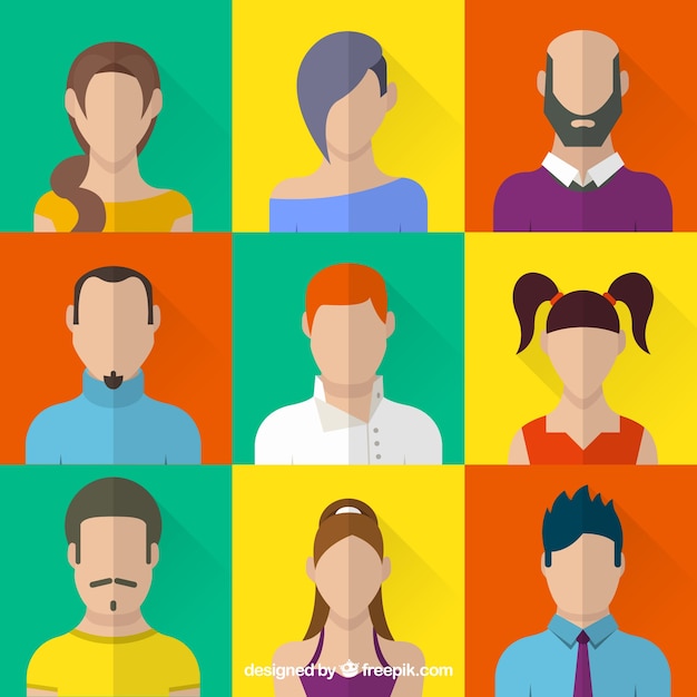 Free vector colorful people avatar collection