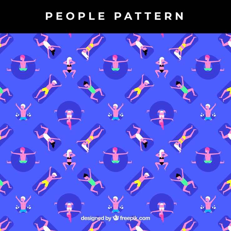 Free Vector colorful people pattern with flat design