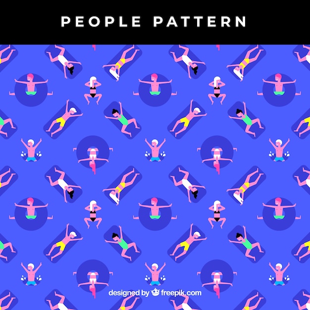 Colorful people pattern with flat design