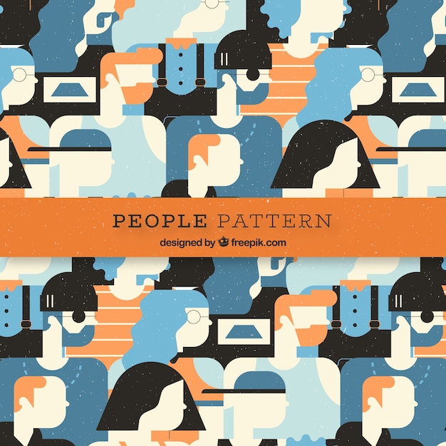 Colorful people pattern with flat design