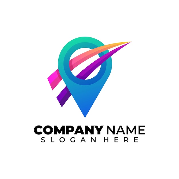 Free vector colorful pin logo