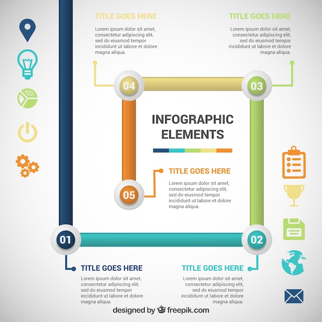 무료 벡터 화려한 파이프 infographic