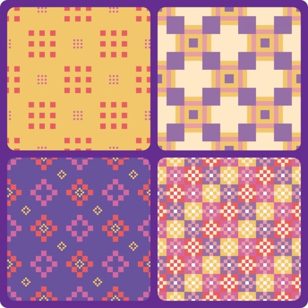 Colorful pixelated background patterns