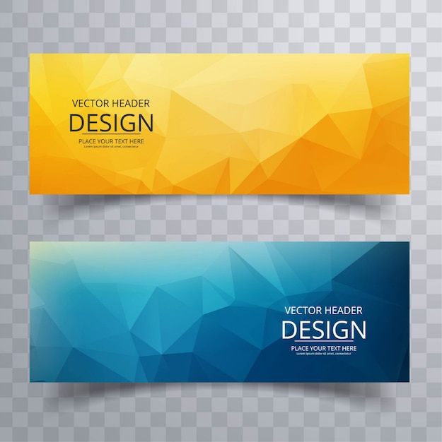 Colorful polygon banners