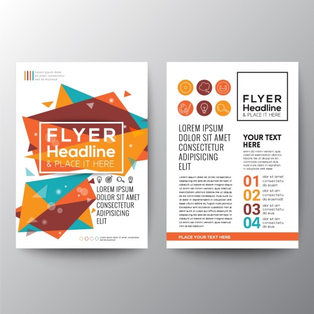 Free vector colorful polygonal abstract brochure
