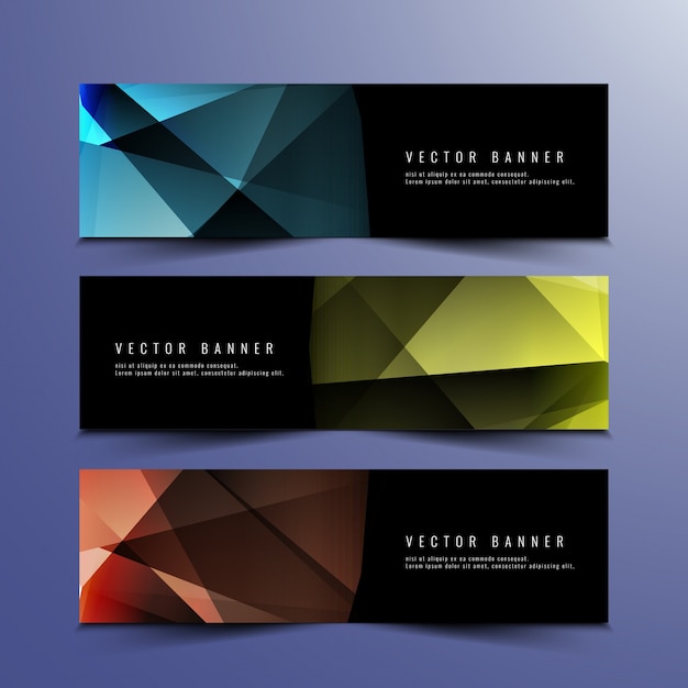Colorful polygonal banners design
