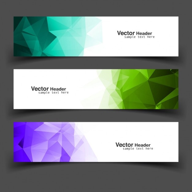 Free vector colorful polygonal banners